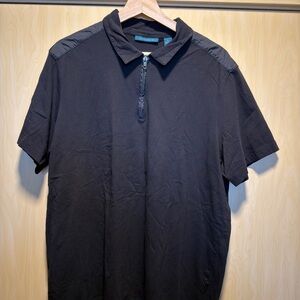 Perry Ellis quarter zip Black Men's polo Shirt